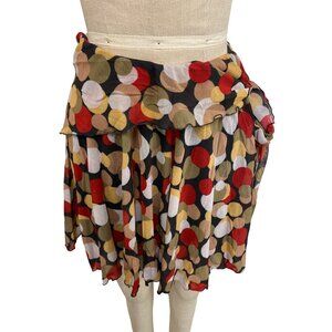 Vintage Westonwear Skirt Circle Print Wrap Skirt M Nylon Made In USA